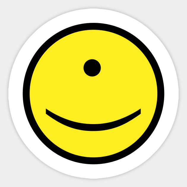 Cyclops Smiley Face Sticker by cartogram